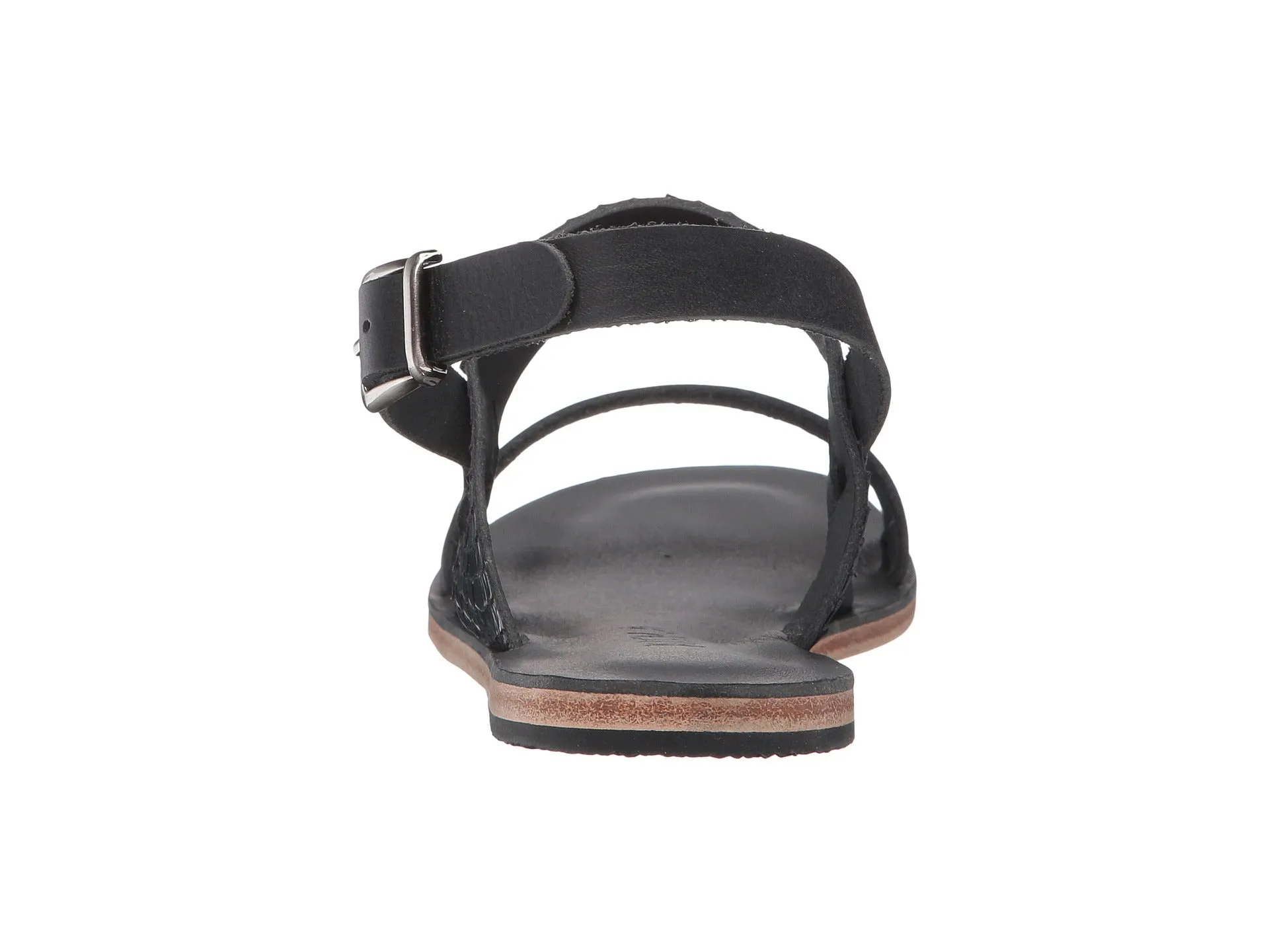 Abbot Kinney Blvd - Leather Snake Skin Sandal | Black