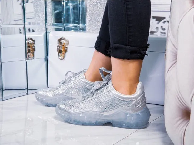 Bedazzled | fashion sneakers (silver)
