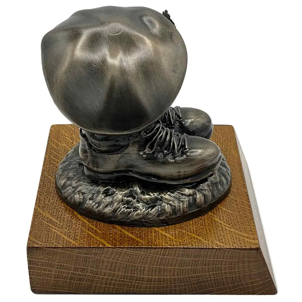 Beret and Boots Bronze Resin Statue on Oak Base - Updated Design