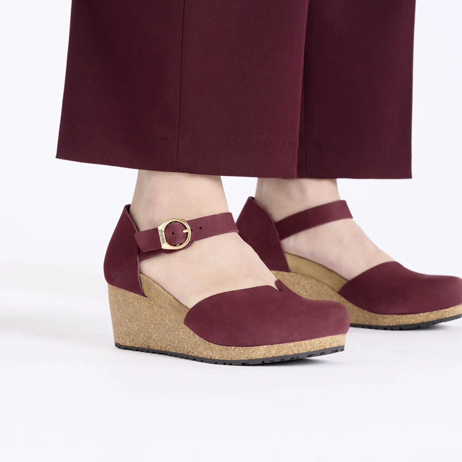 Birkenstock Mary Narrow Wedge Sandal (Women) - Zinfandel Nubuck