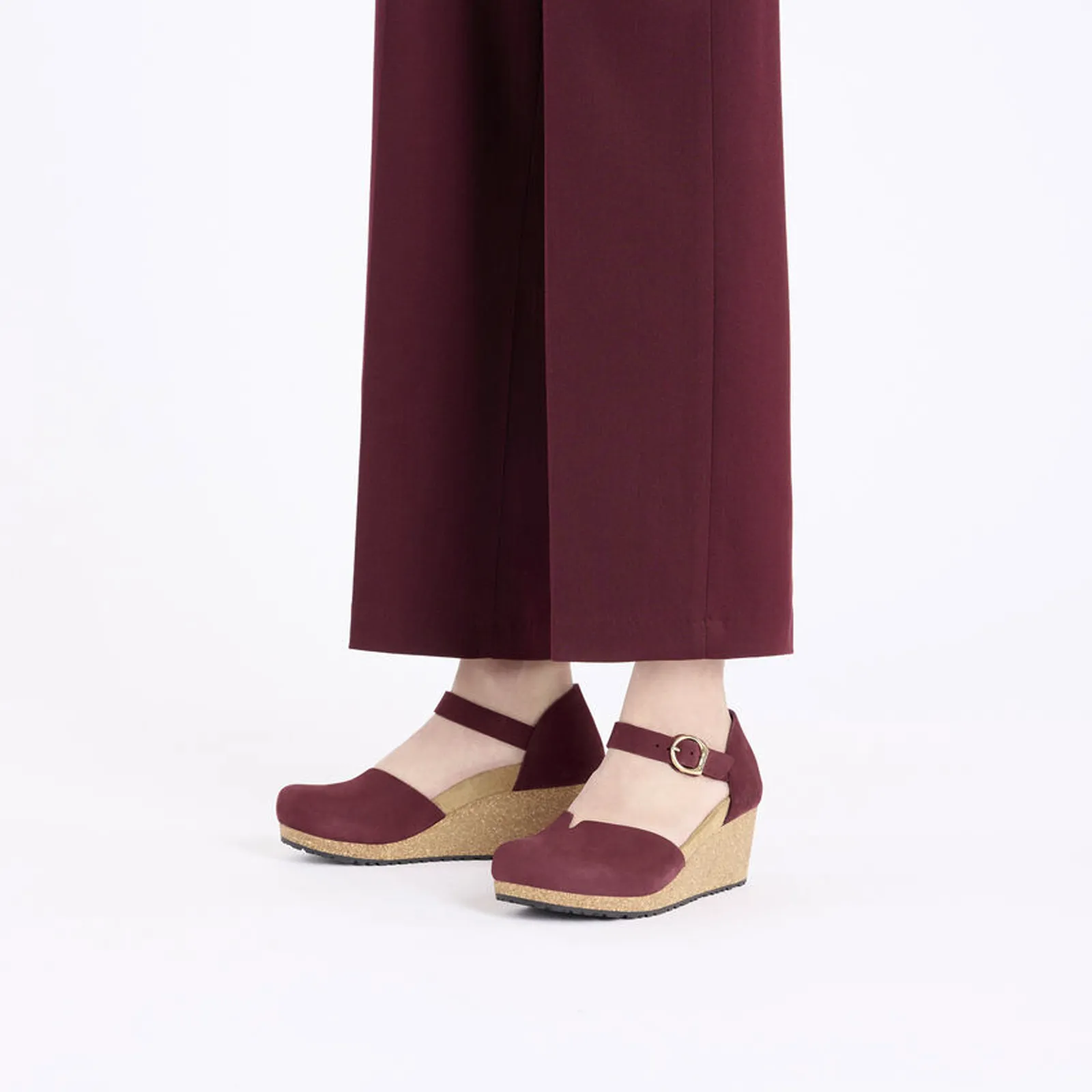Birkenstock Mary Narrow Wedge Sandal (Women) - Zinfandel Nubuck