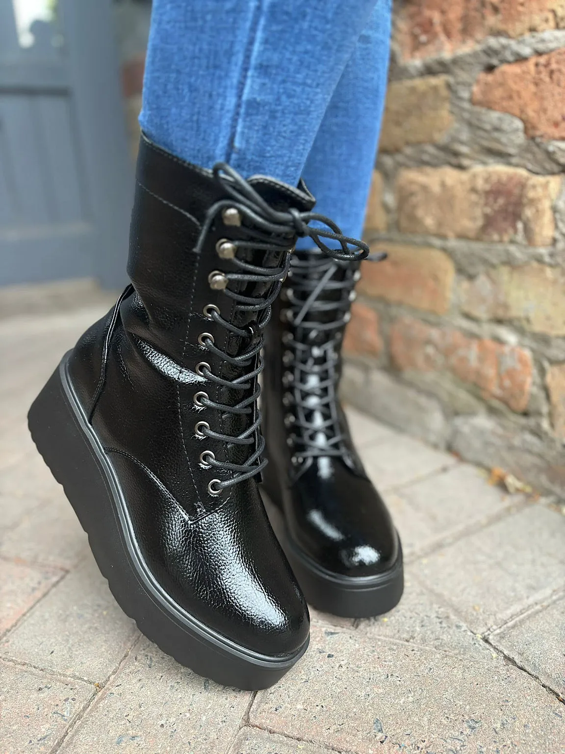 Black Platform Style Boots