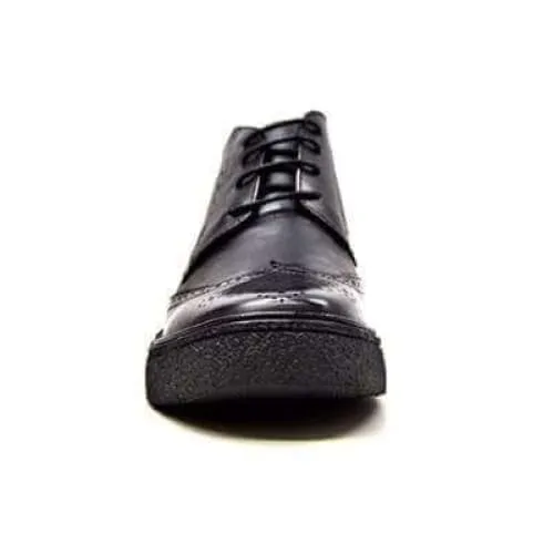 British Walkers Playboy Men's Black Leather Wingtip Tpr