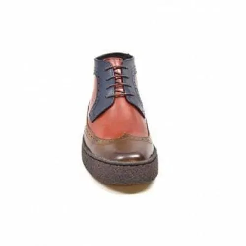 British Walkers Playboy Wingtip Men's Three Tone Olive Combo Leather High Top