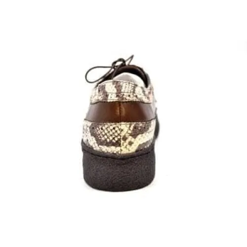 British Walkers Wingtip Low Cut Men's Brown Snake Leather