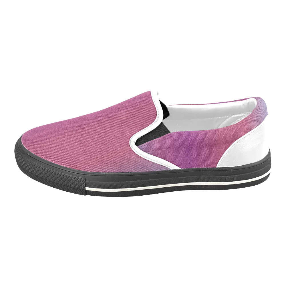 Buy Men's Purple Solids Print Canvas Slip-on Shoes at TFS