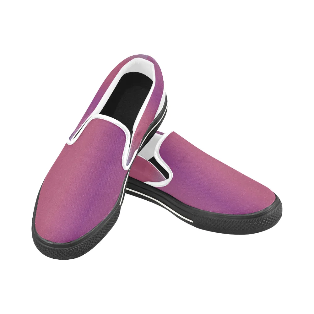 Buy Men's Purple Solids Print Canvas Slip-on Shoes at TFS