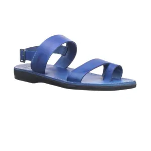Carmel - Leather Ankle Strap Sandal | Blue
