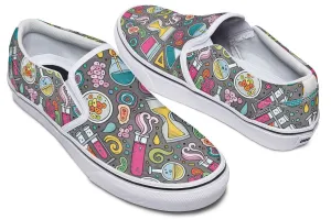 Cartoon Science Slip-On Shoes