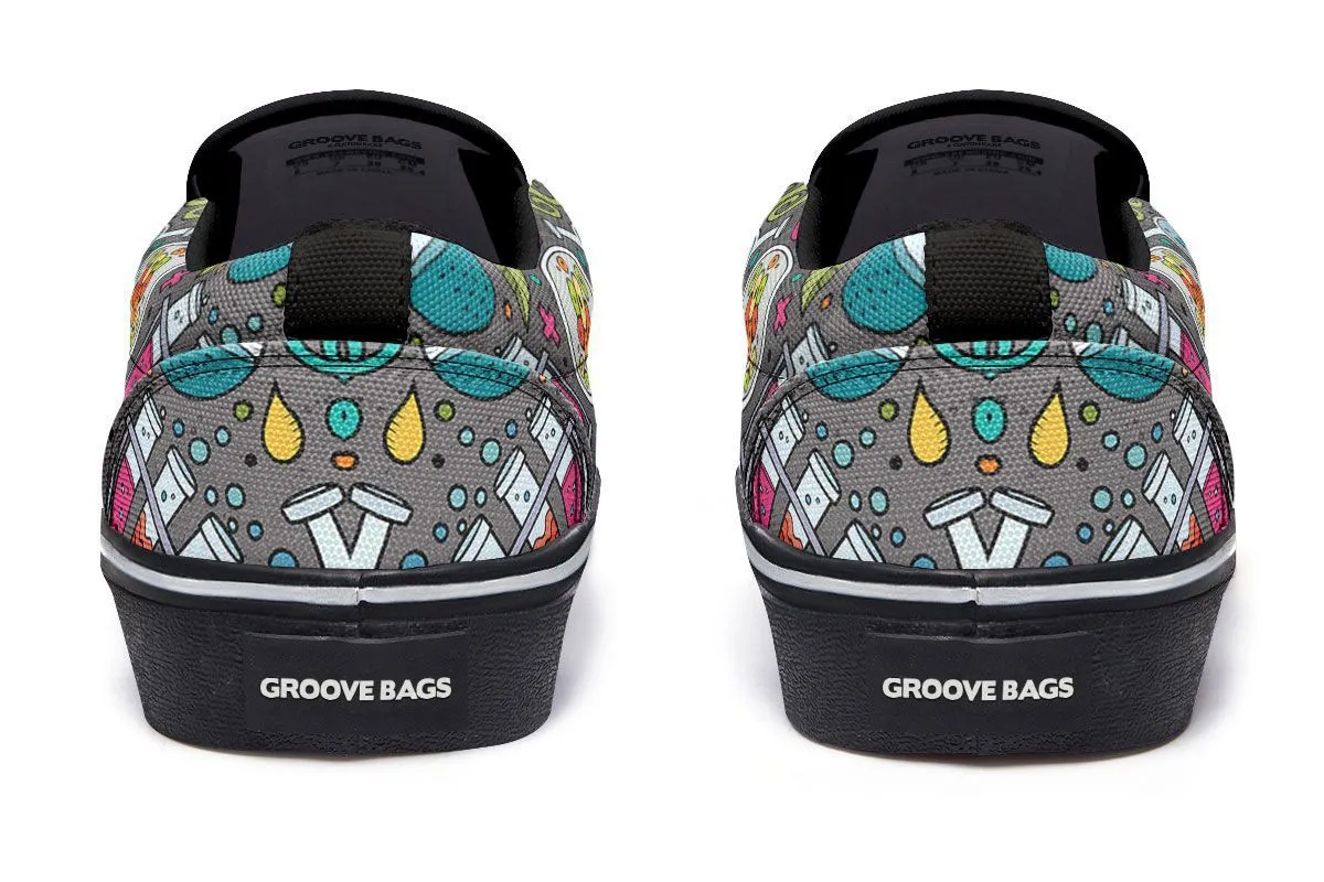 Cartoon Science Slip-On Shoes