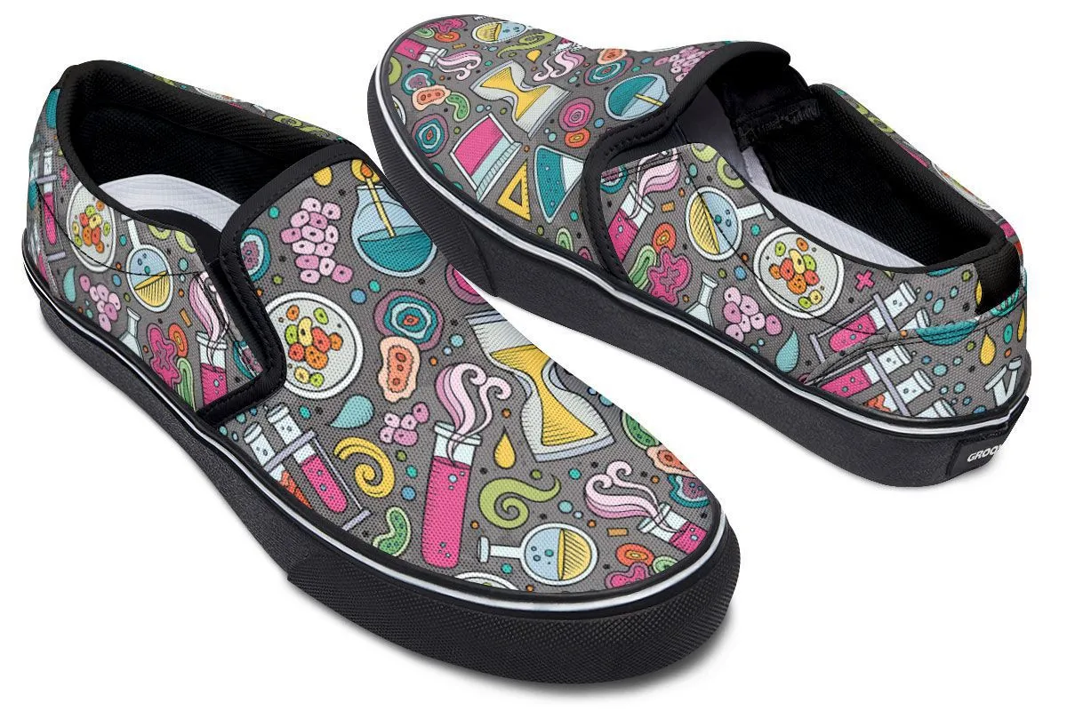 Cartoon Science Slip-On Shoes