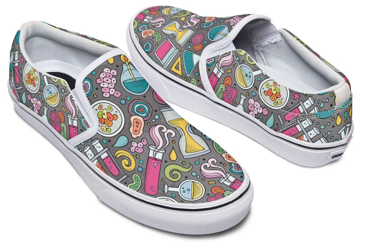 Cartoon Science Slip-On Shoes