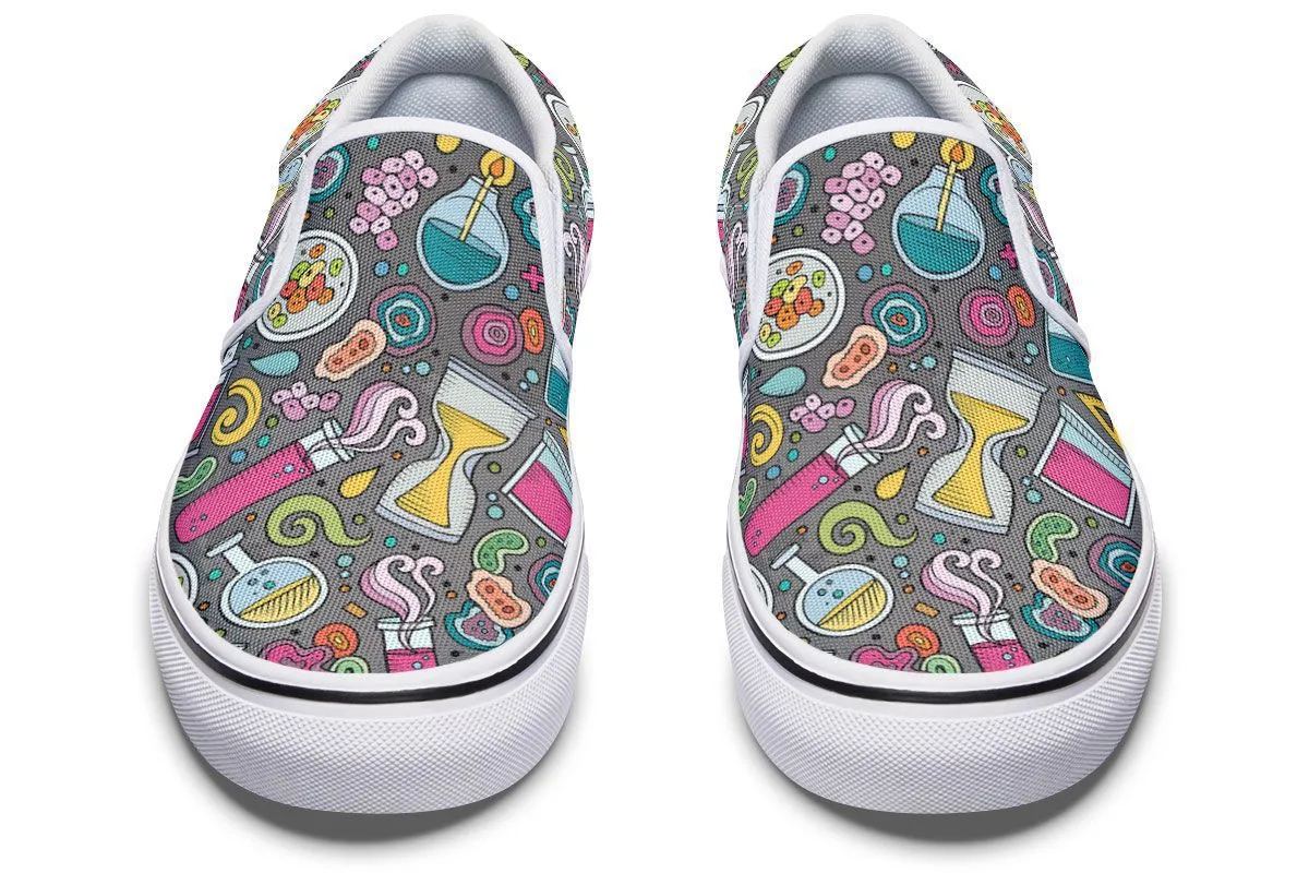 Cartoon Science Slip-On Shoes