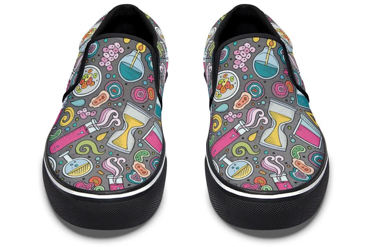 Cartoon Science Slip-On Shoes