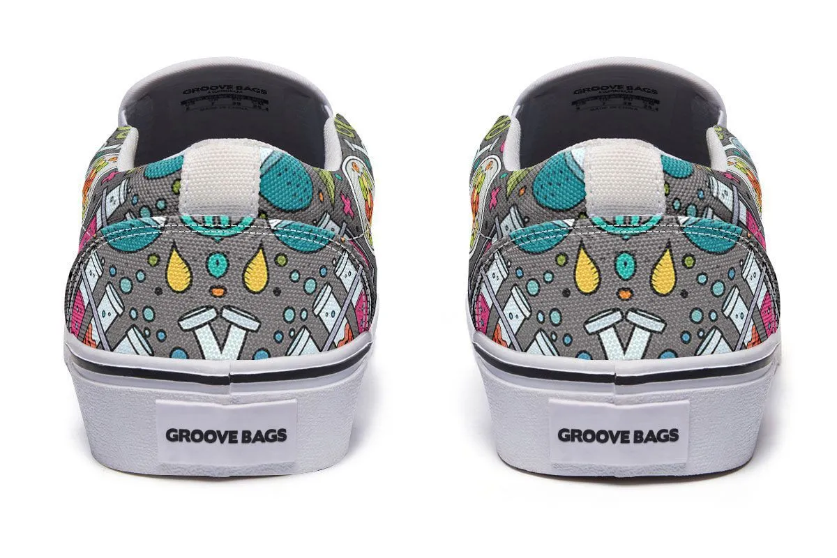 Cartoon Science Slip-On Shoes