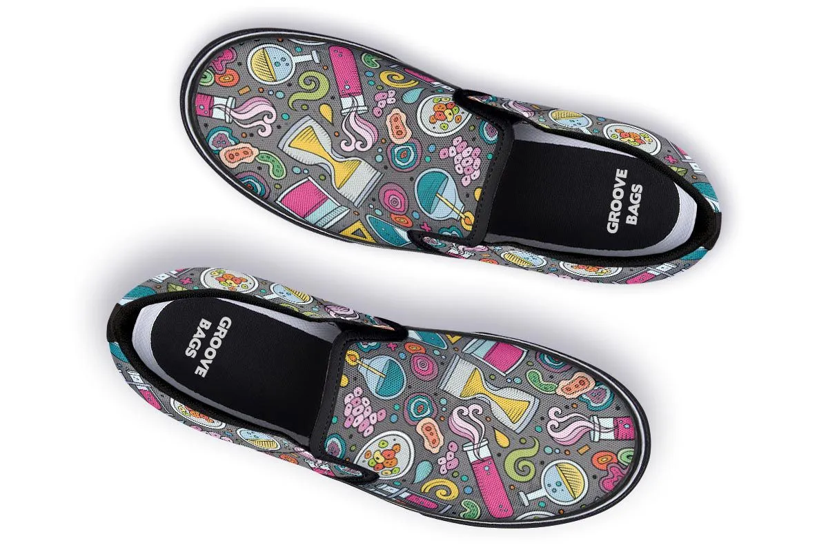 Cartoon Science Slip-On Shoes