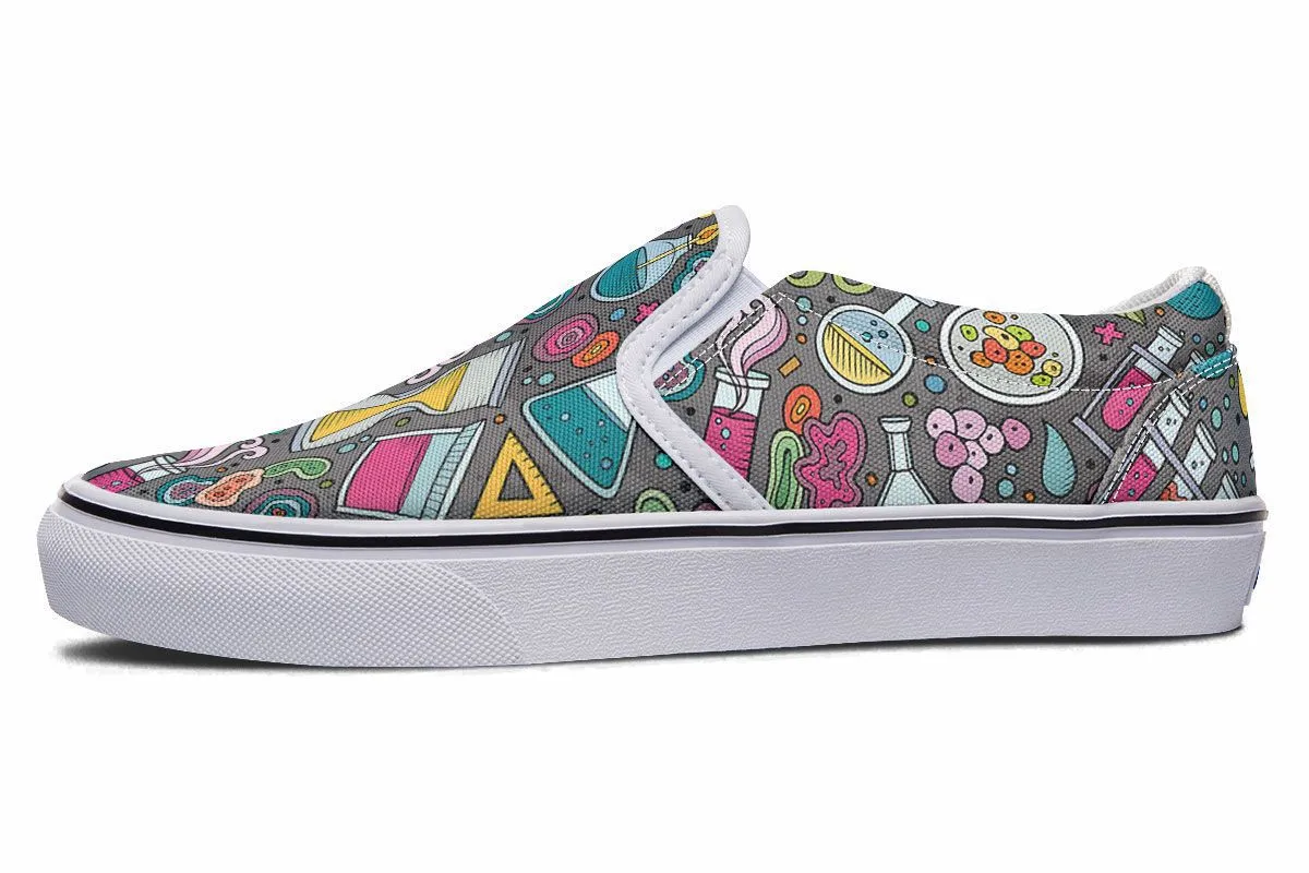 Cartoon Science Slip-On Shoes