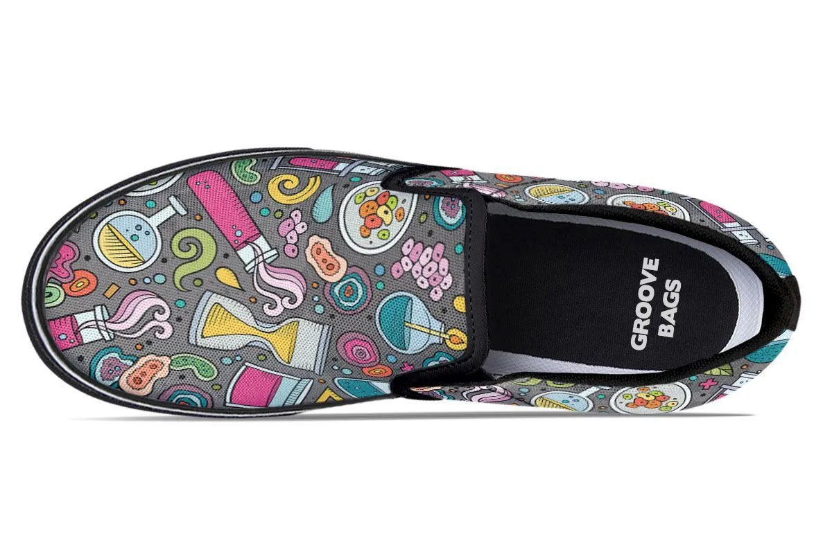 Cartoon Science Slip-On Shoes