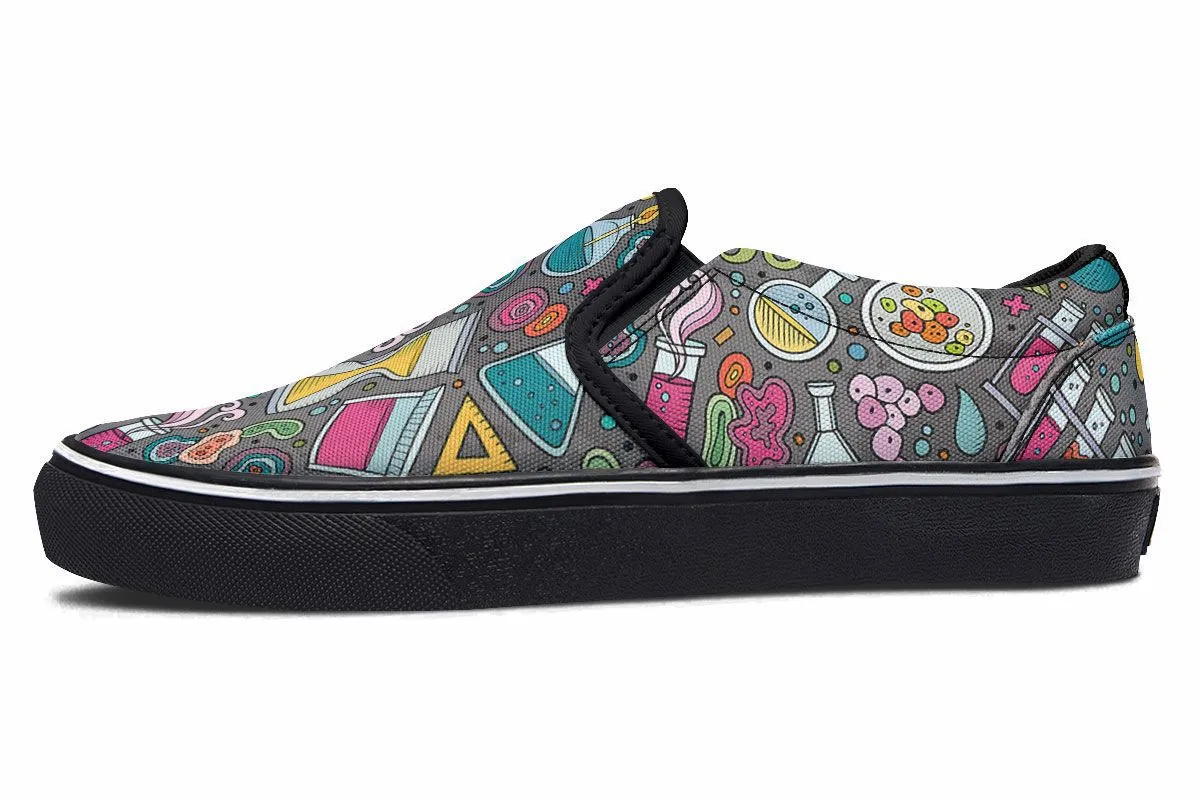 Cartoon Science Slip-On Shoes