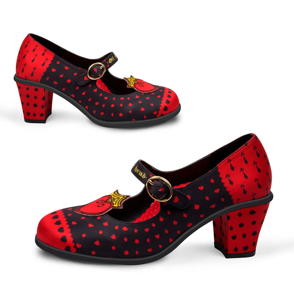 Chocolaticas® Mid Heels Queen of Hearts Women's Mary Jane Pump