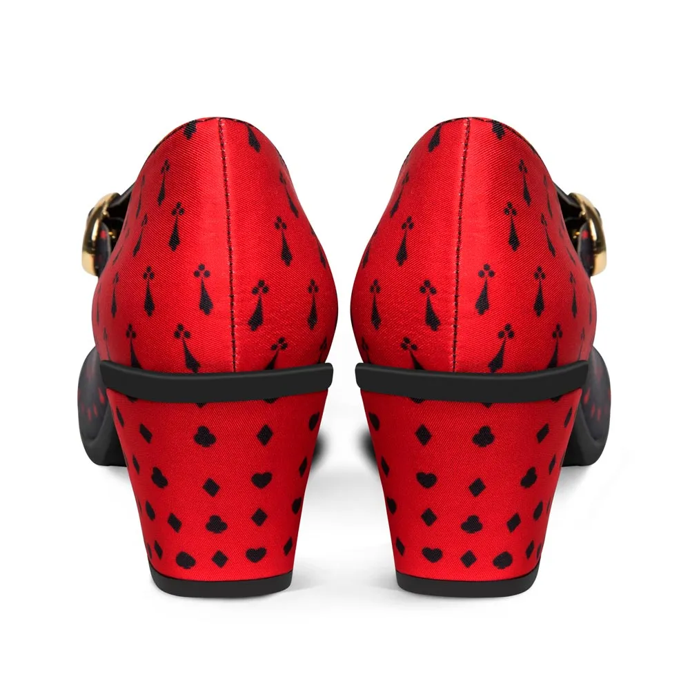 Chocolaticas® Mid Heels Queen of Hearts Women's Mary Jane Pump