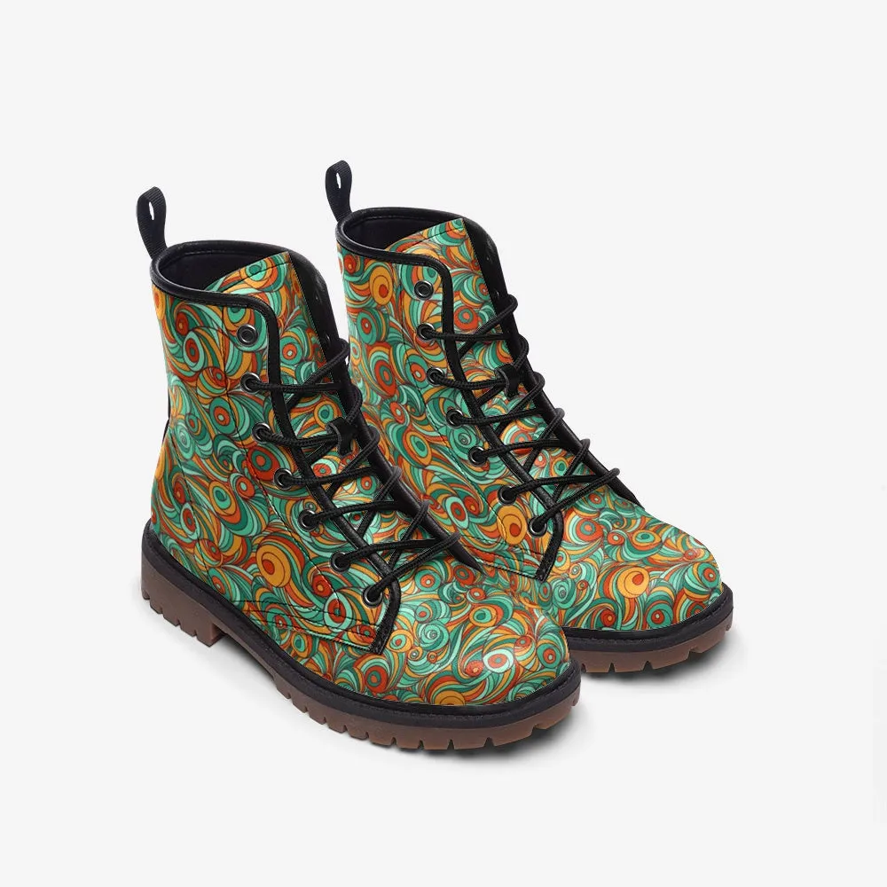 Colourful Waves Vegan Leather Boots