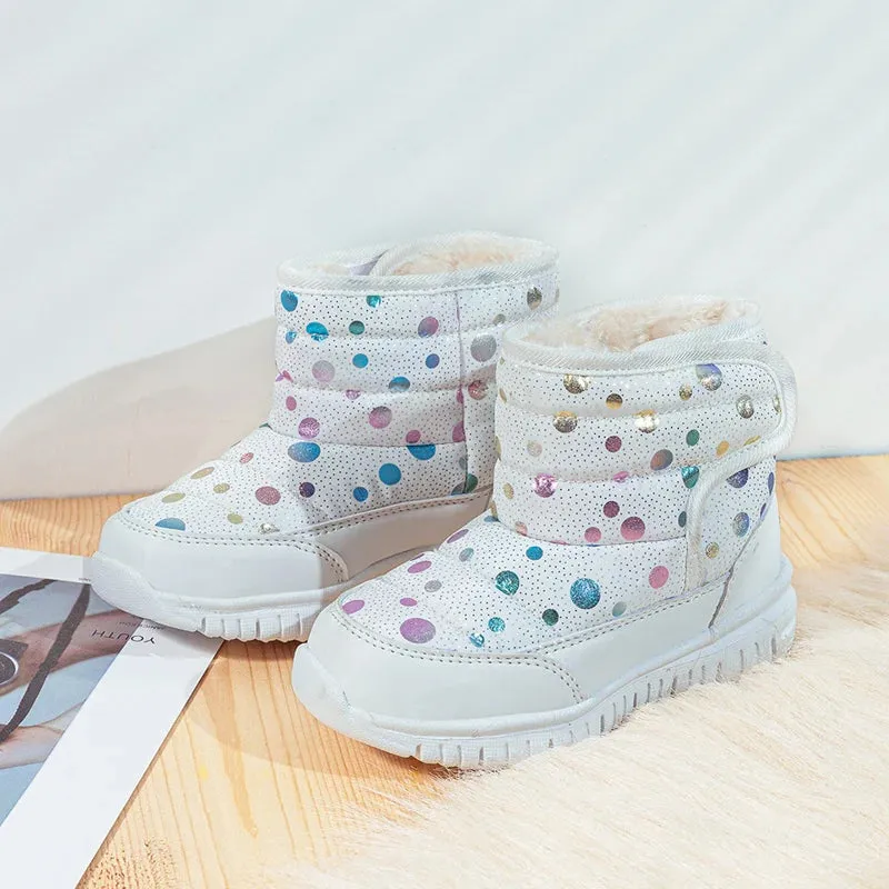 Cute Dots Design Kids Anti-skid Snow Boots