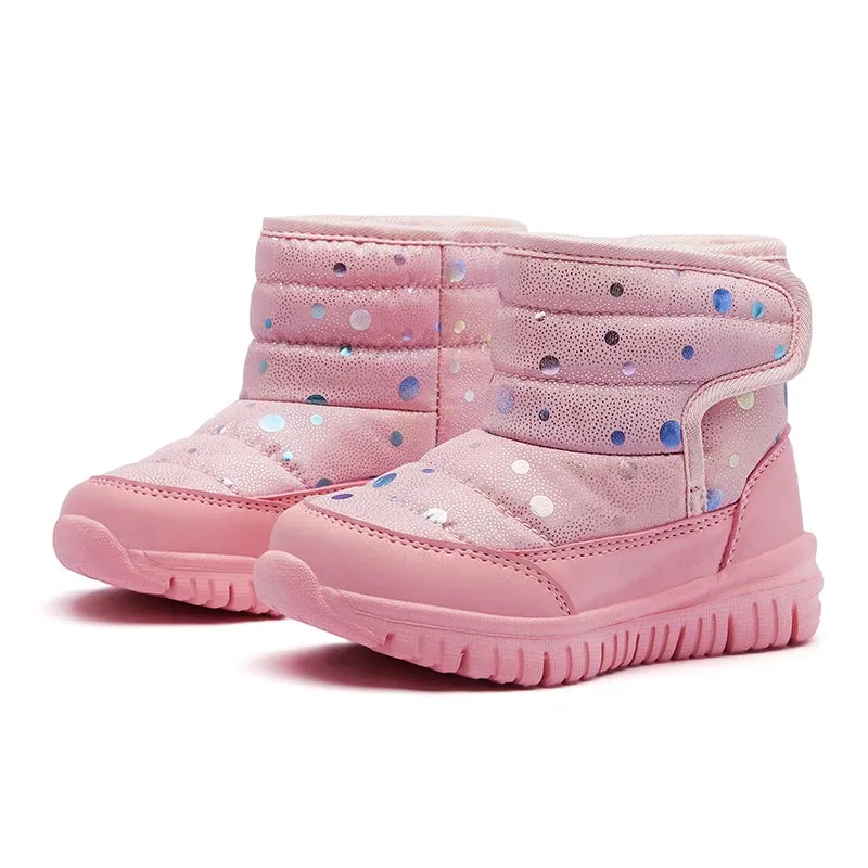 Cute Dots Design Kids Anti-skid Snow Boots