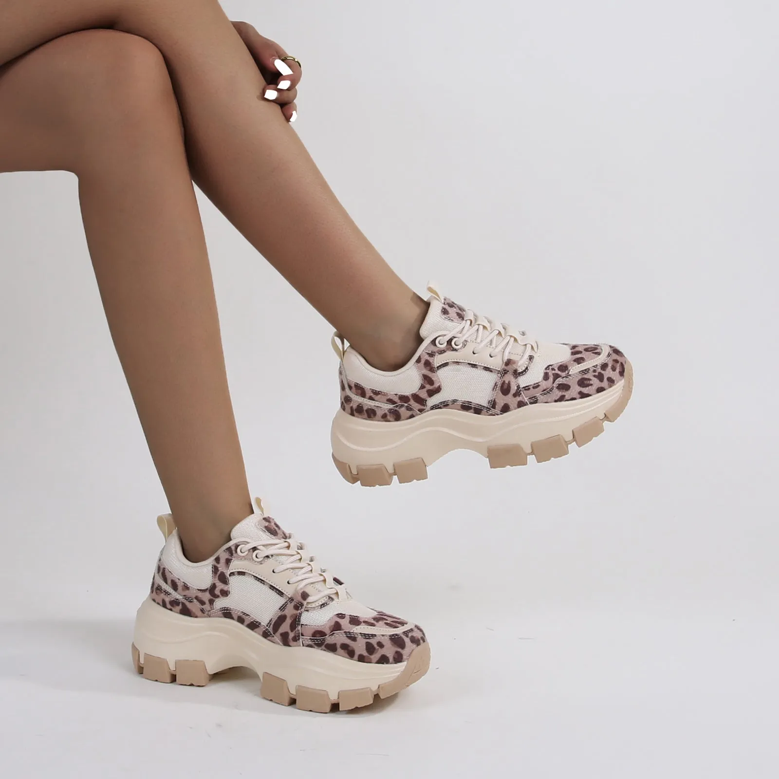 Damian Leopard Chunky Sole Platform Sneaker