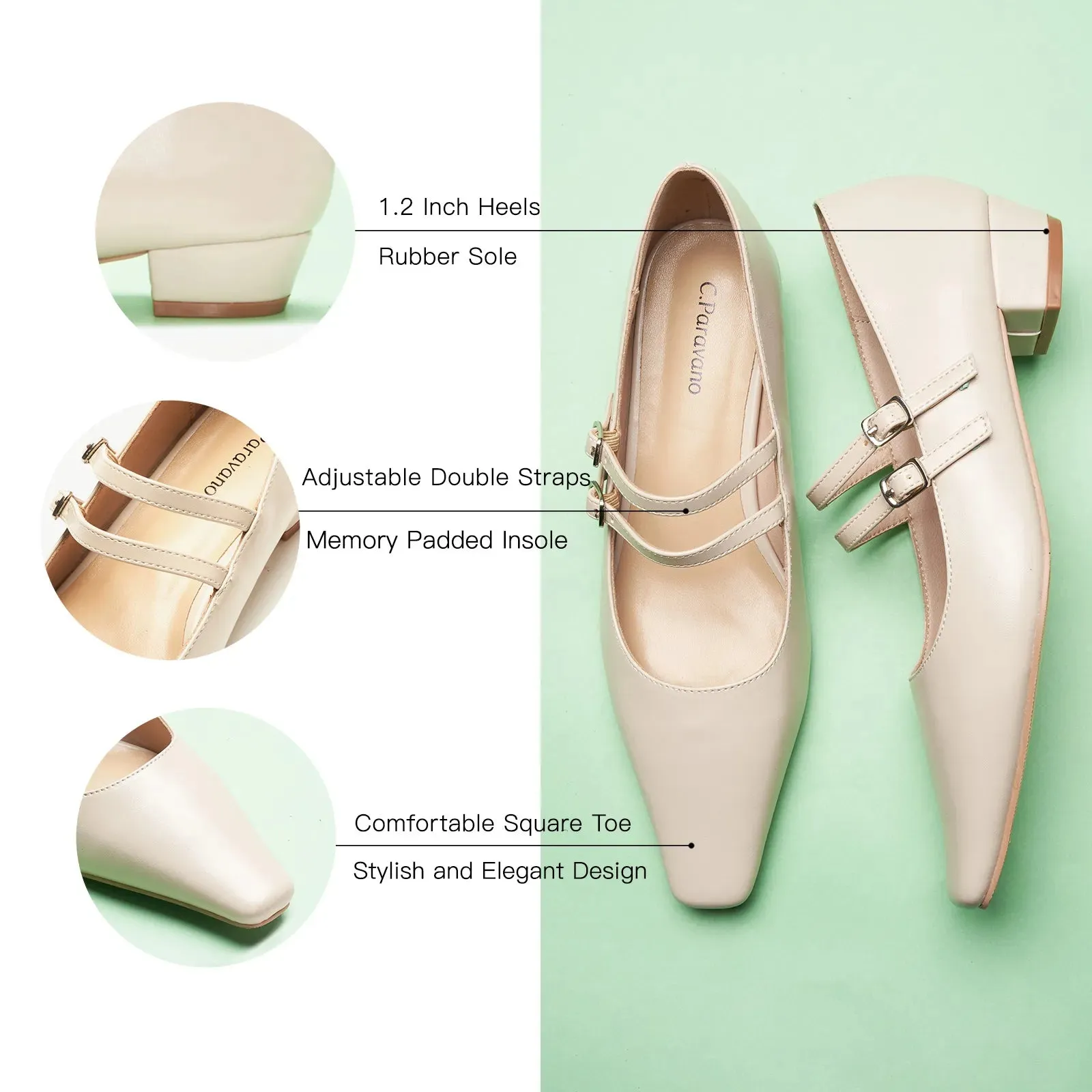 Double-Strap Block Heel (Alva)