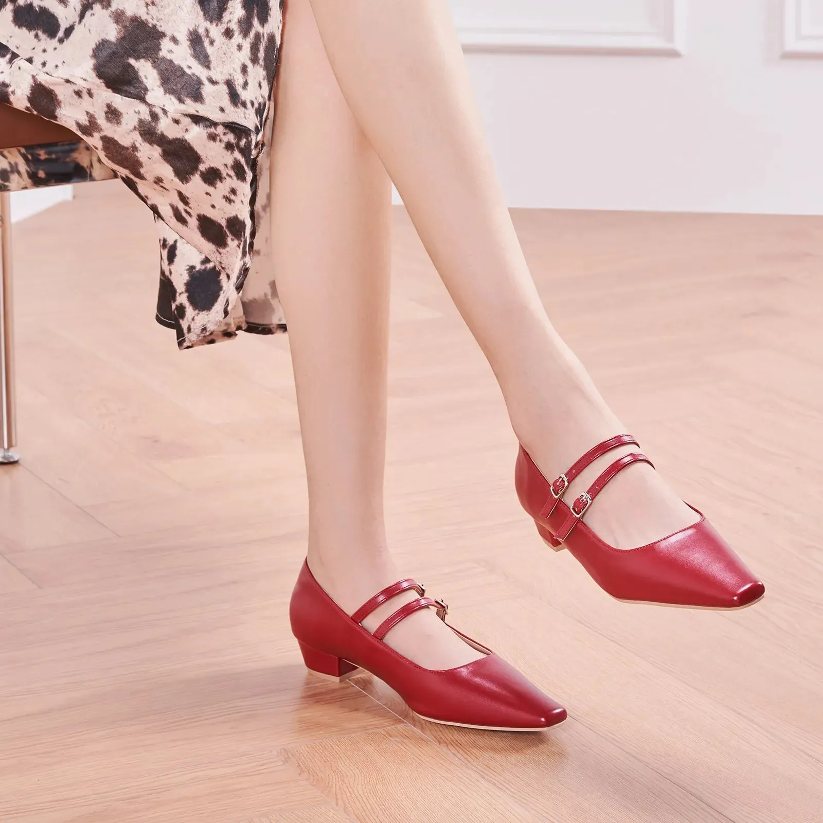 Double-Strap Block Heel (Alva)