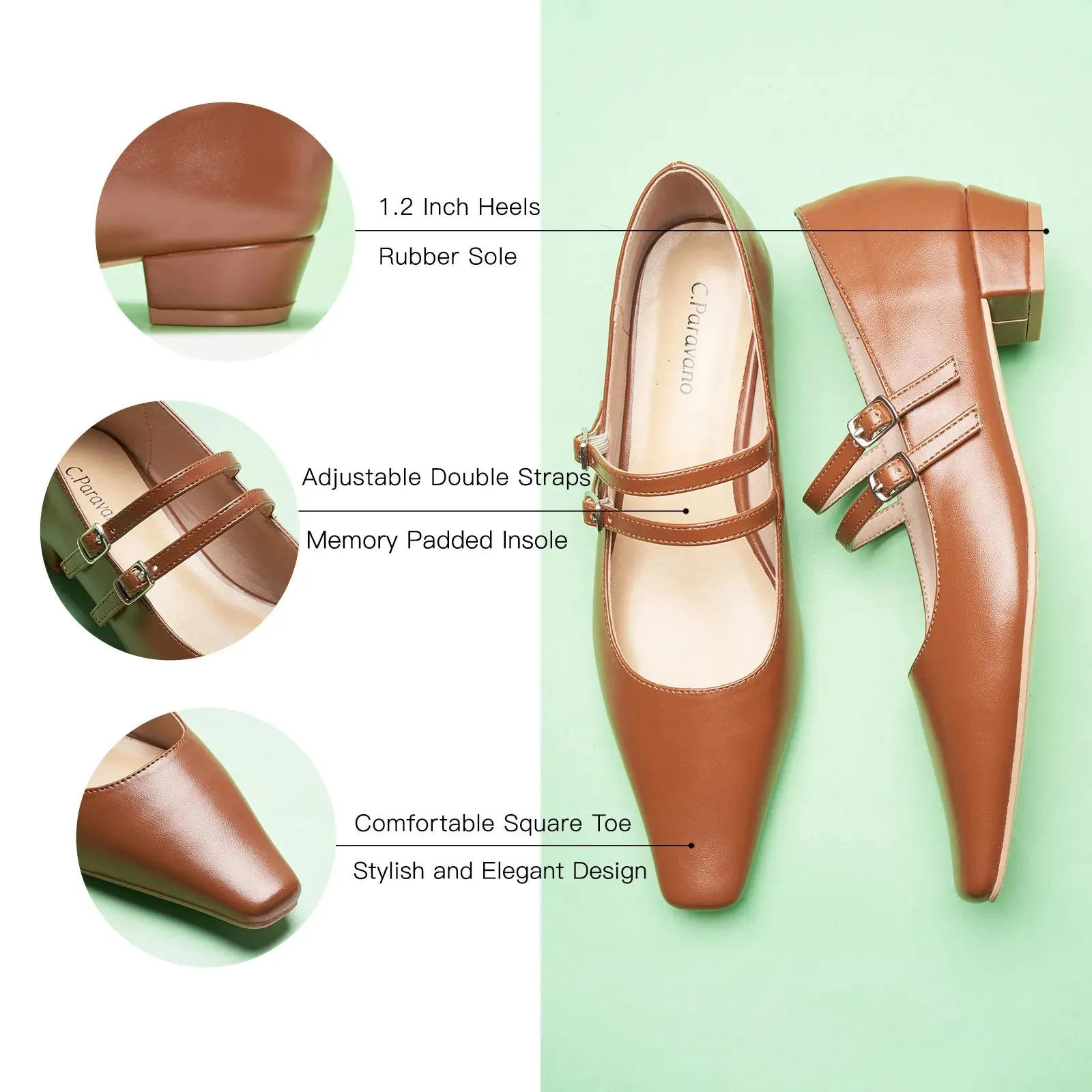 Double-Strap Block Heel (Alva)