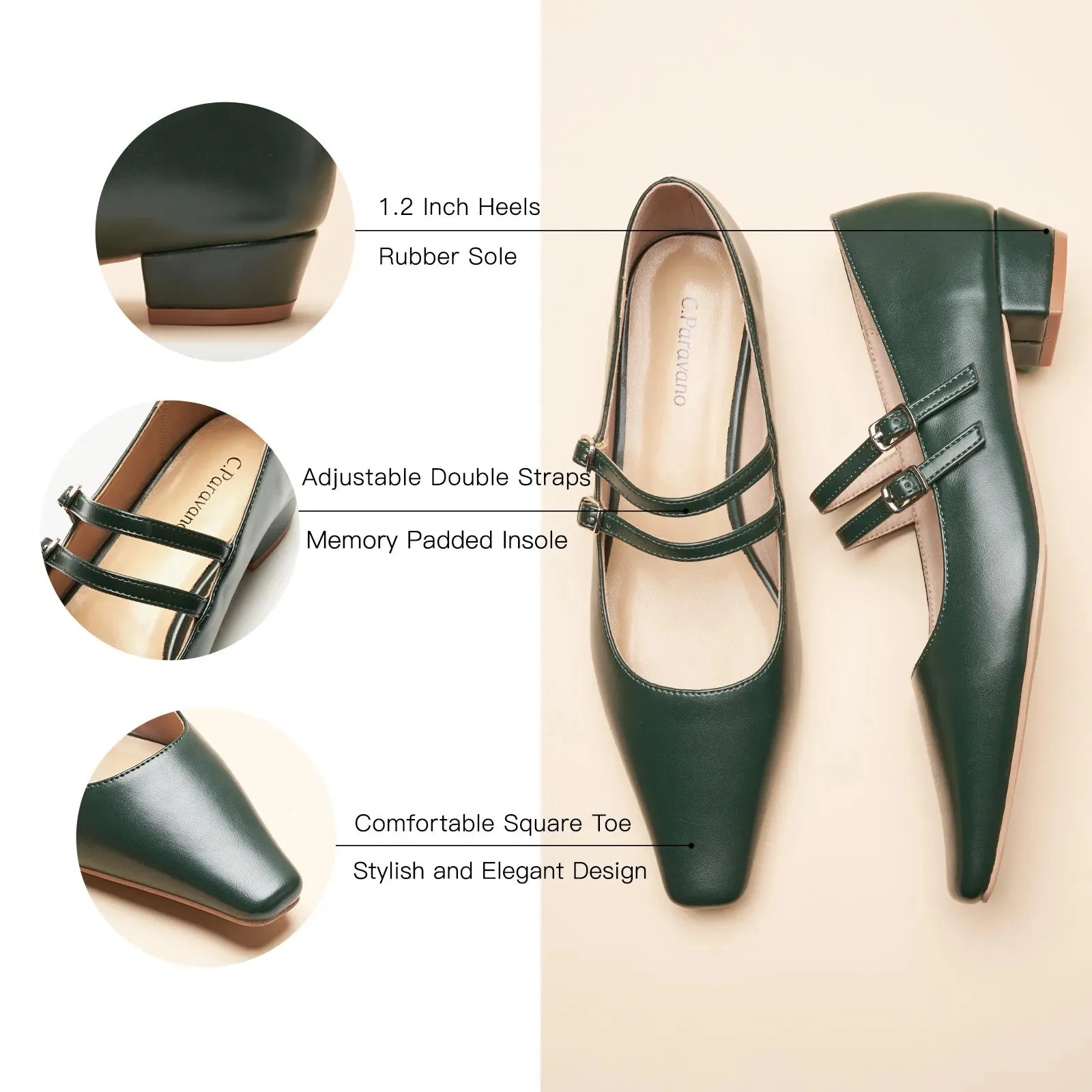 Double-Strap Block Heel (Alva)