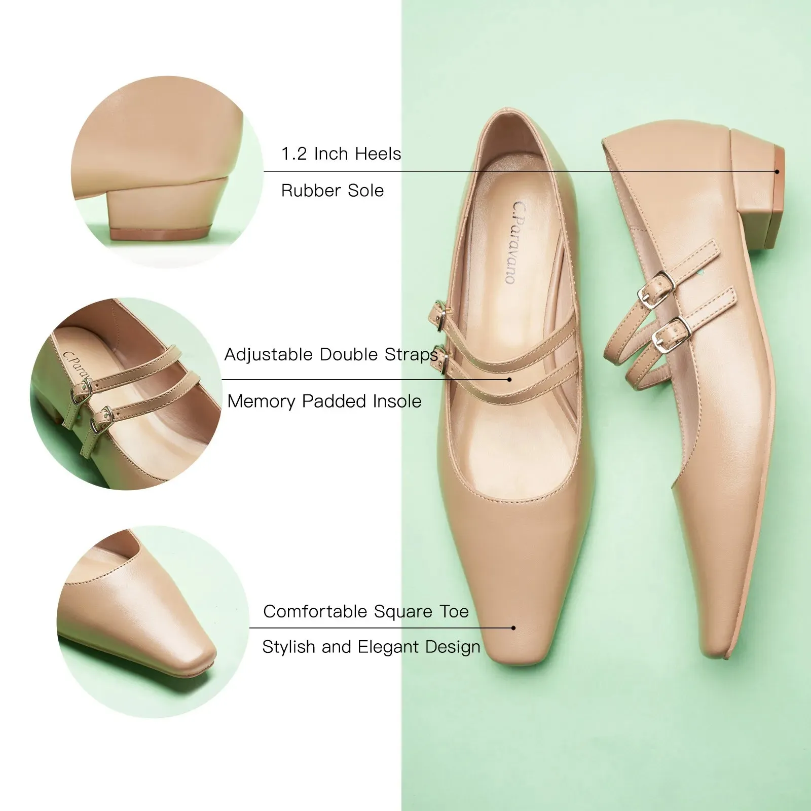 Double-Strap Block Heel (Alva)