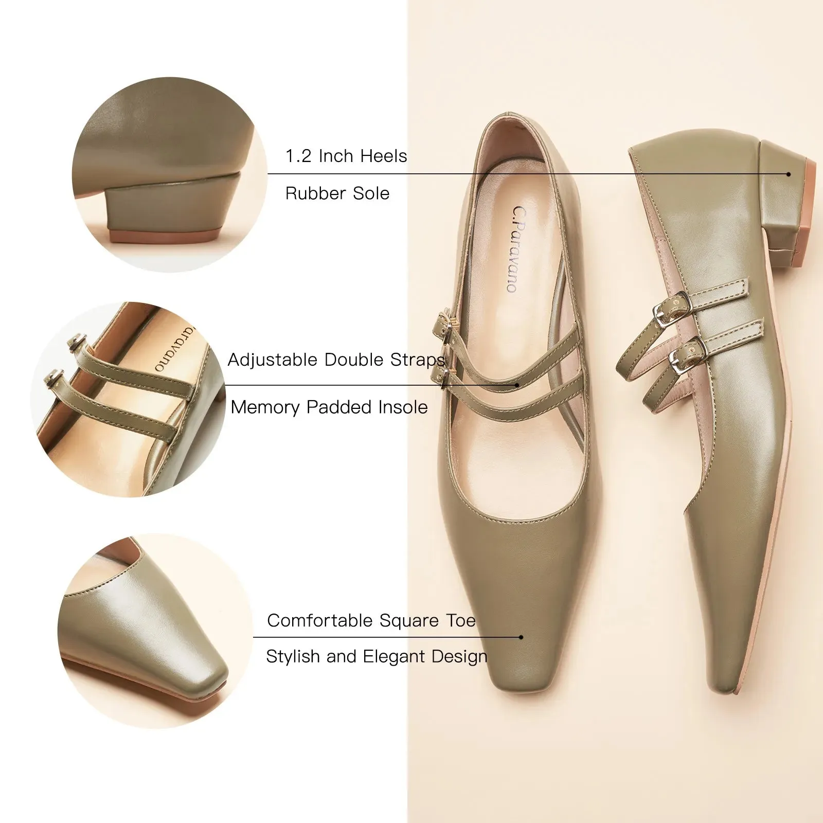 Double-Strap Block Heel (Alva)