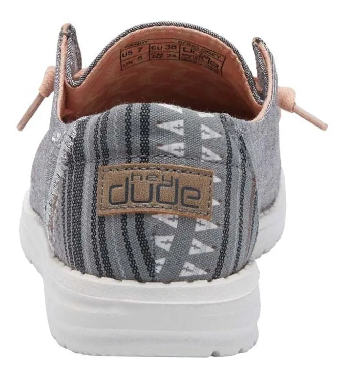 Dude Womens 'Wendy Boho' Canvas Shoes - Grey