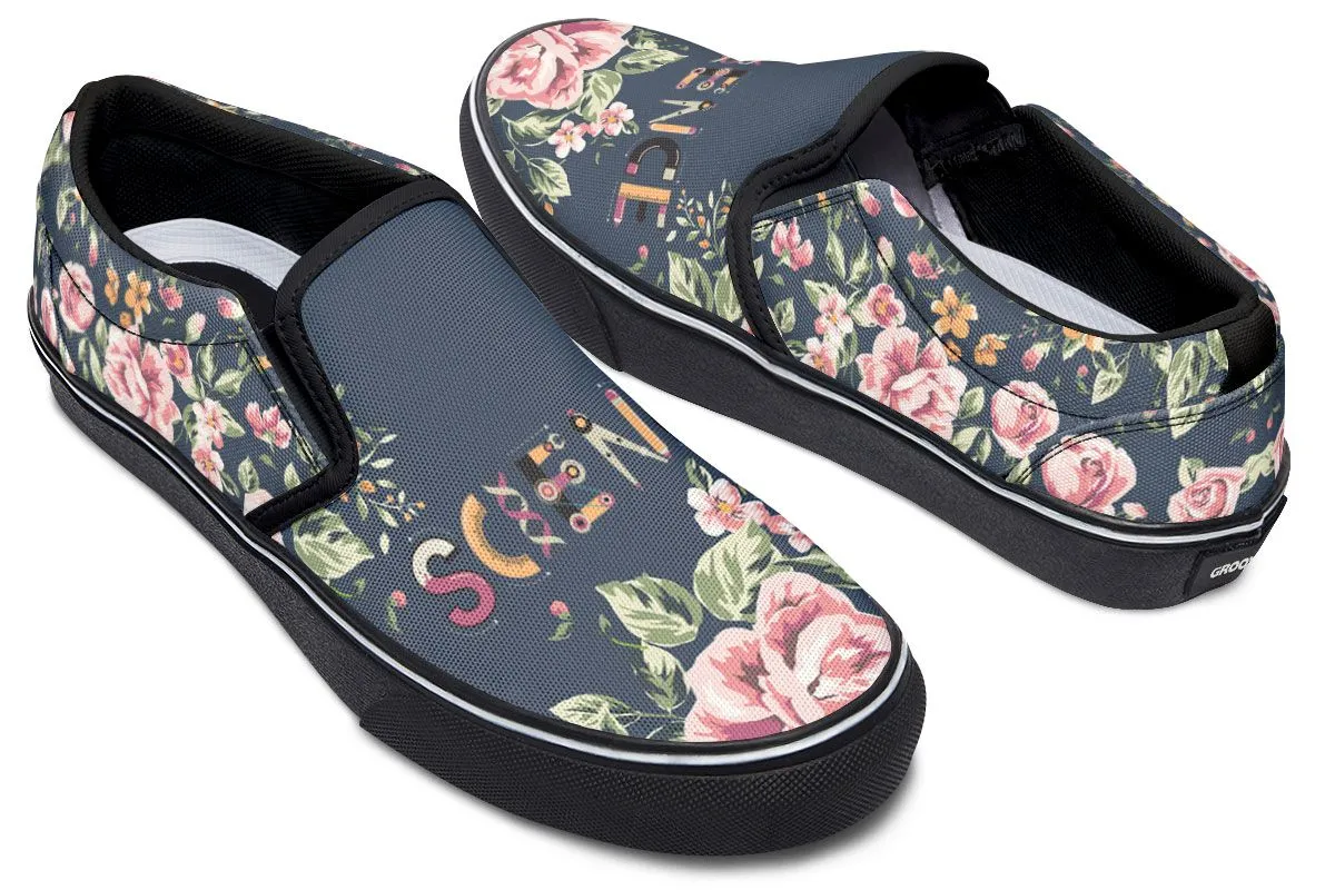 Floral Science Slip-On Shoes