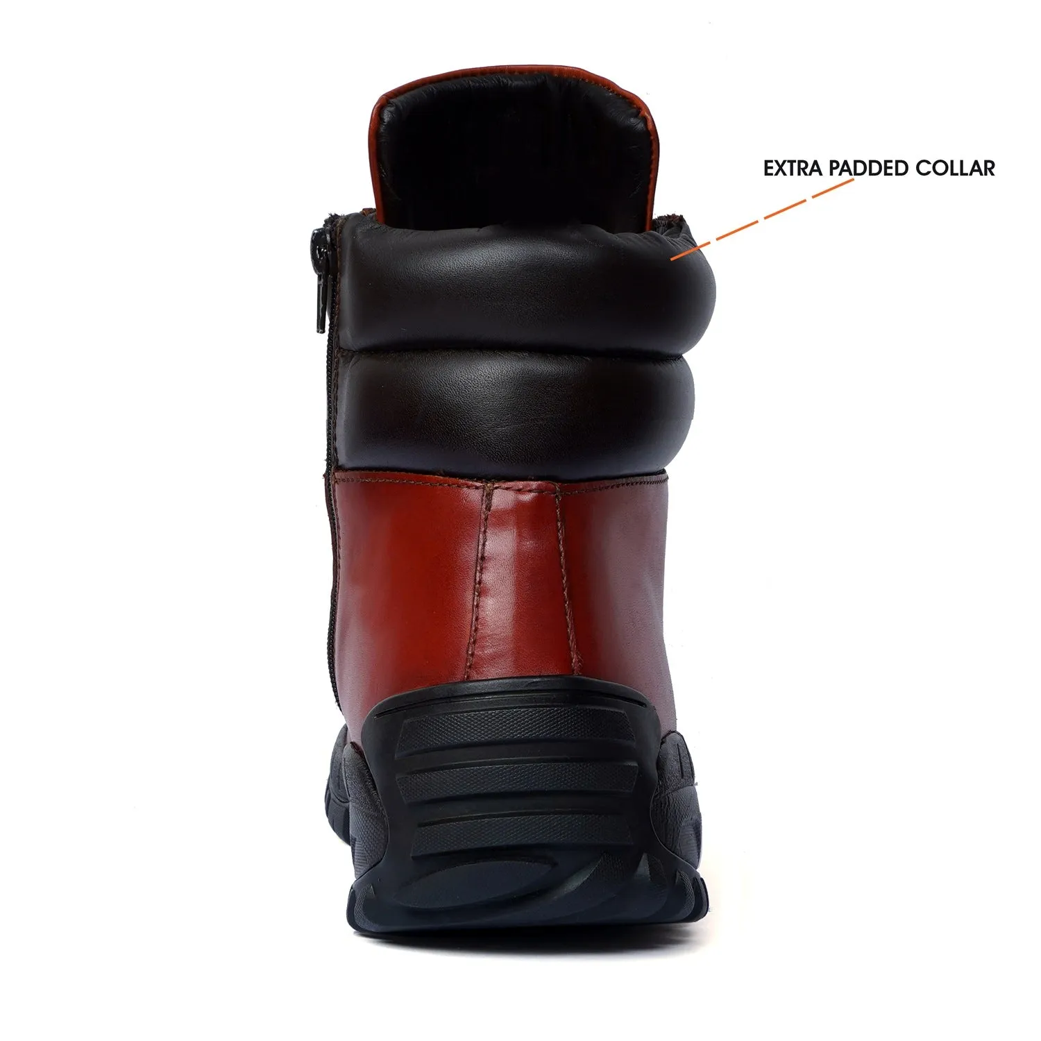 High Ankle Military Boot in Cognac Leather