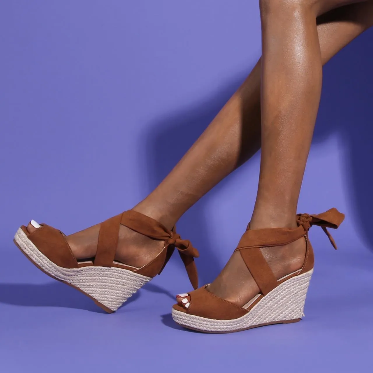 H.O.S Women's YU278-15 Tan Ladies Faux Leather Summer Wedge Sandals Shoes