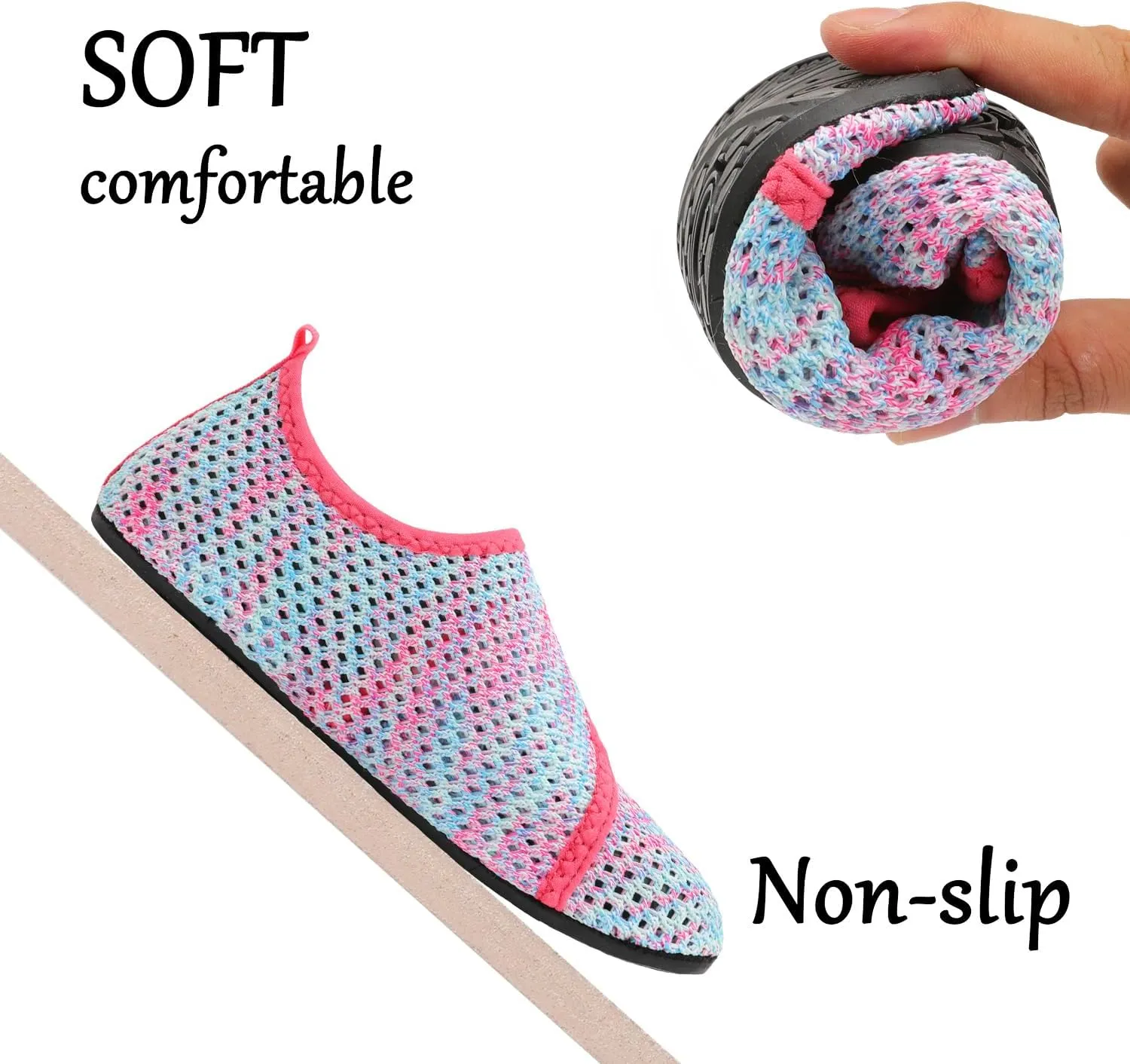 JOINFREE Kids Boys and Girls Swim Water Shoes Toddler Quick Dry Aqua Socks Barefoot Skin Shoes for Beach Sports