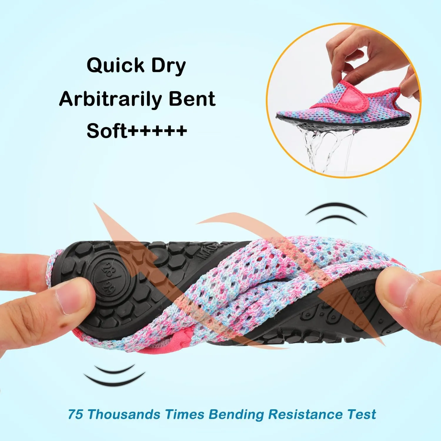JOINFREE Kids Boys and Girls Swim Water Shoes Toddler Quick Dry Aqua Socks Barefoot Skin Shoes for Beach Sports