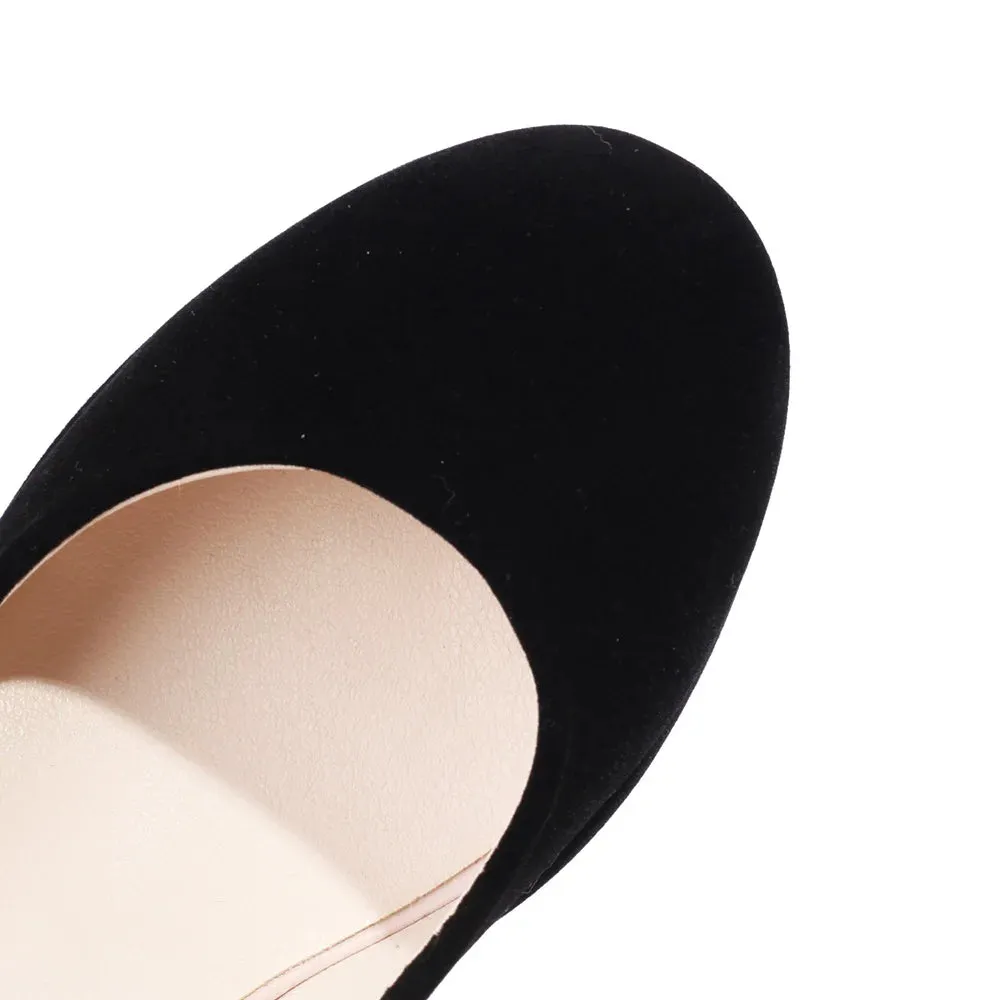 Mary Jane Velvet Wedge Heel Pump