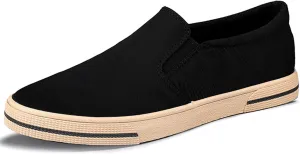 Mens Slip on Canvas Loafers Casual Shoes Sneakers Comfy Walking Slipers Shoes Pain Relief for Men Black Fashion Breathable Loafers