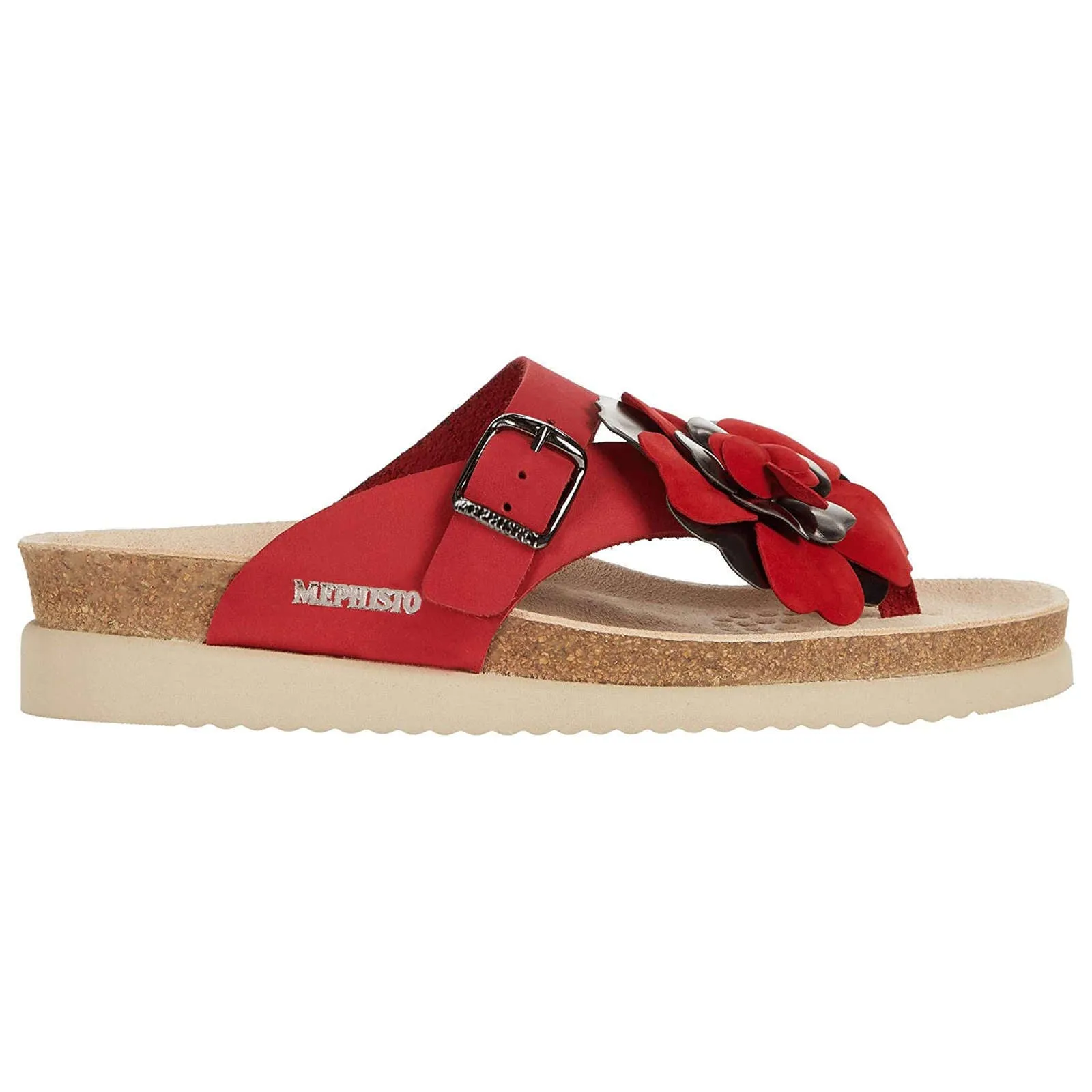 Mephisto Helen Flower Nubuck Leather Women's Slide Sandals