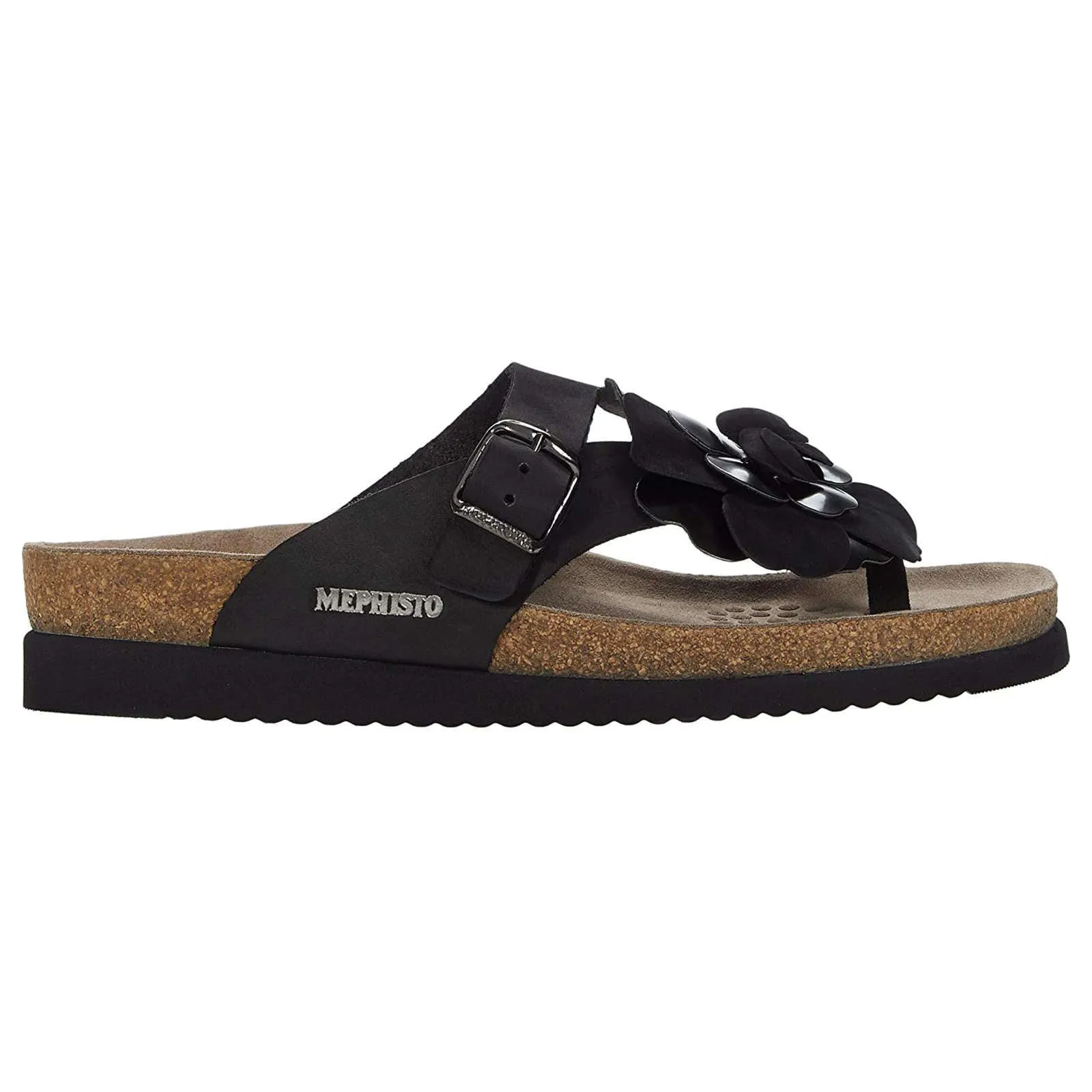Mephisto Helen Flower Nubuck Leather Women's Slide Sandals