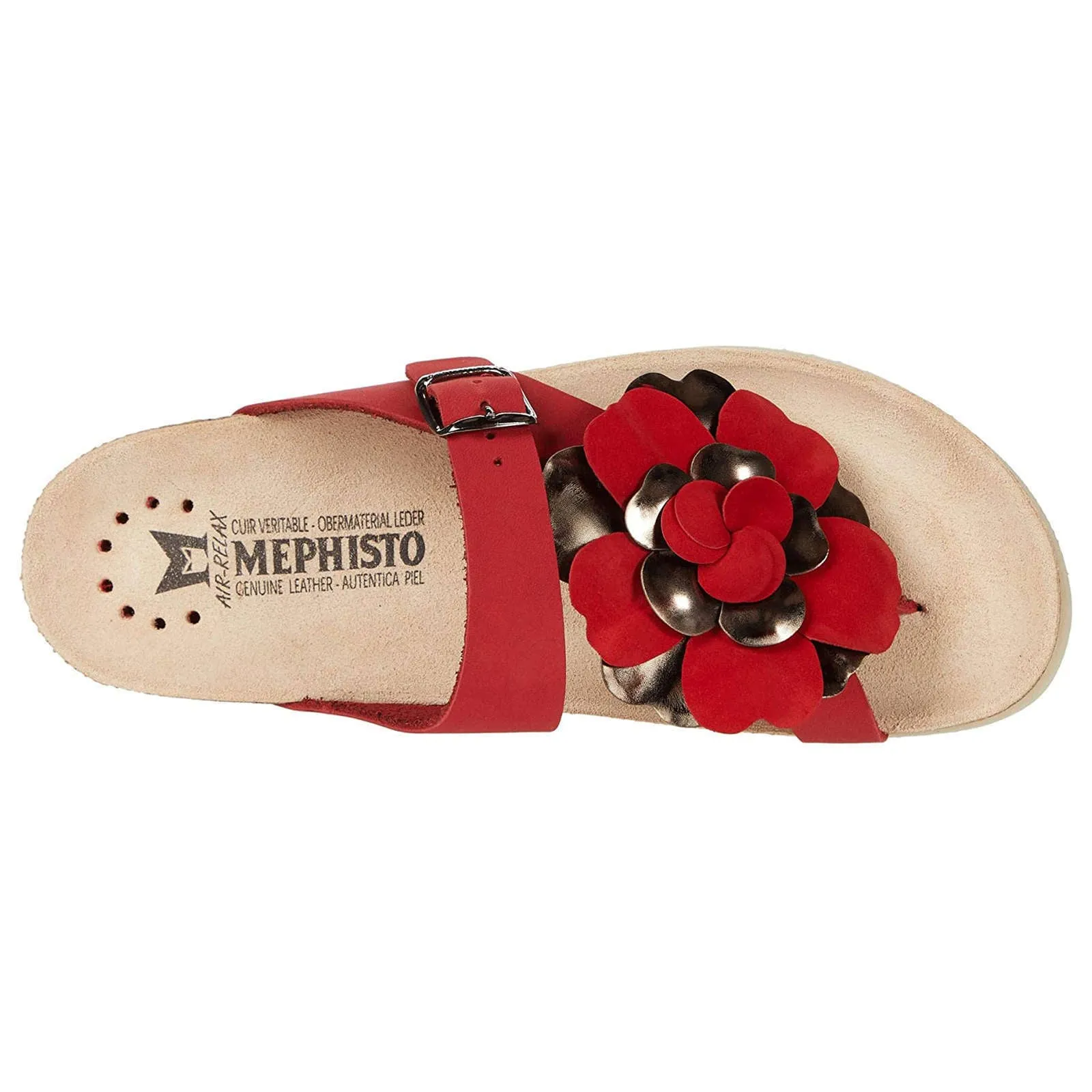 Mephisto Helen Flower Nubuck Leather Women's Slide Sandals