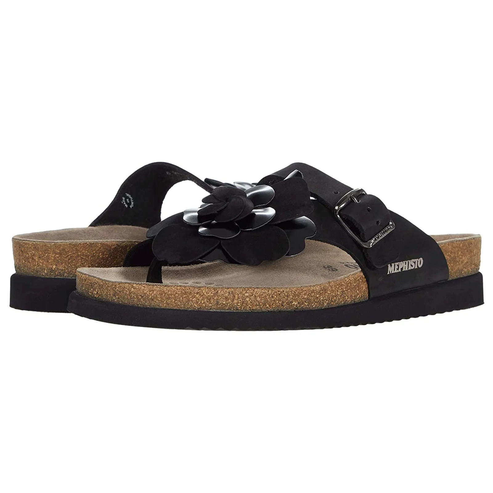 Mephisto Helen Flower Nubuck Leather Women's Slide Sandals