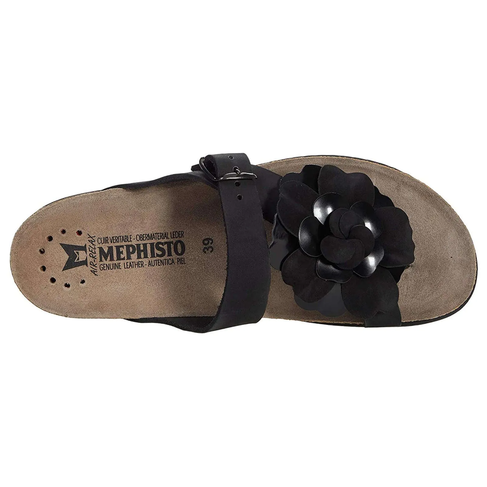 Mephisto Helen Flower Nubuck Leather Women's Slide Sandals
