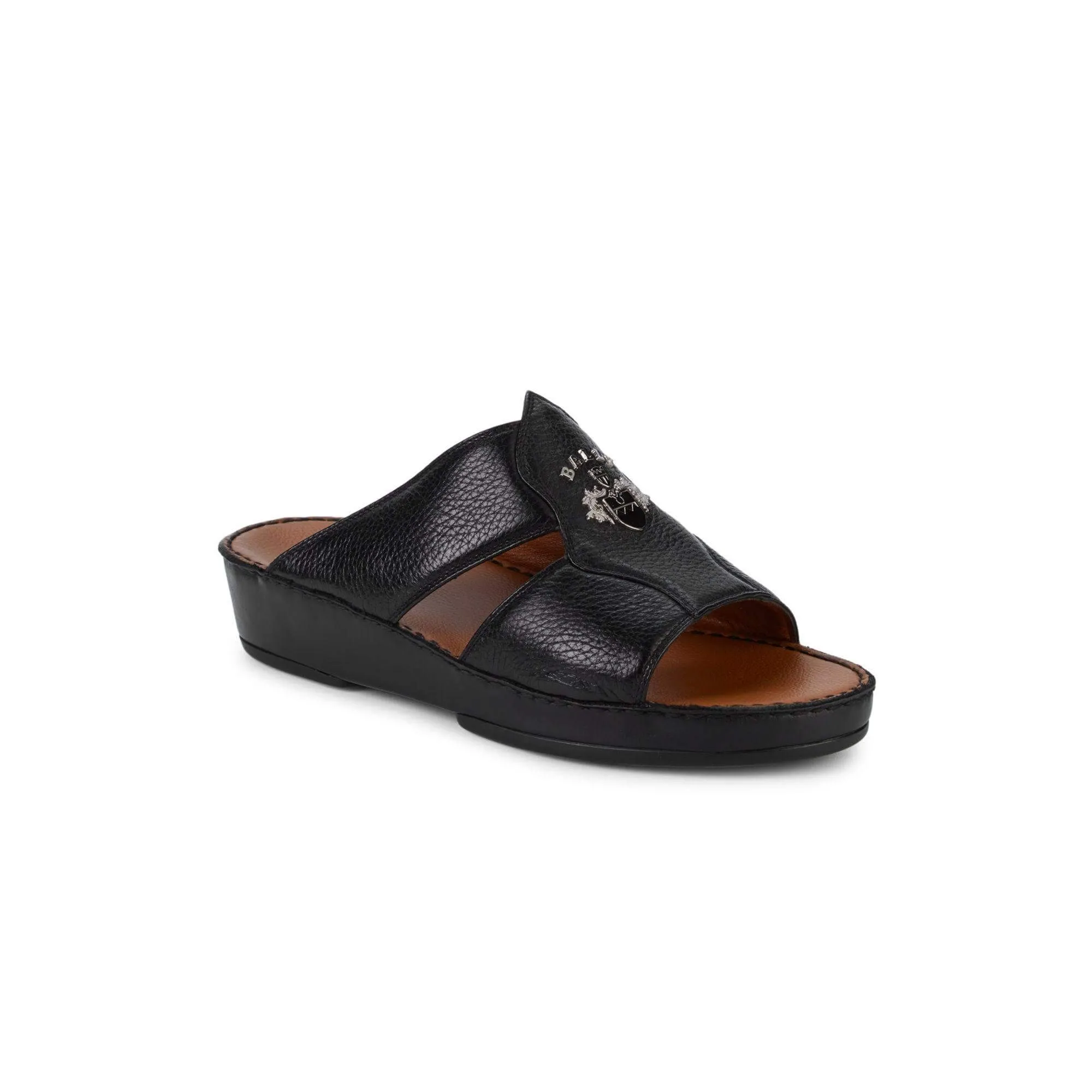NEW Bally Hakman Men's 6211912 Black Grained Leather Sandals US 9.5 MSRP $625