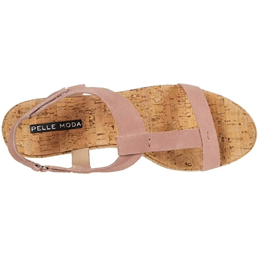 Pilar Blush Suede Pelle Moda Espadrille Platform Sandals
